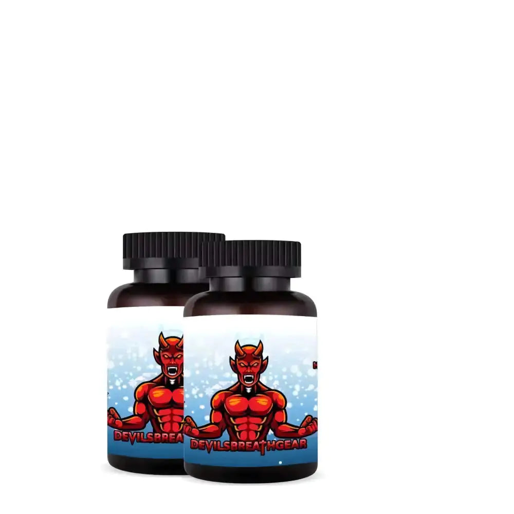 Two dark bottles of Devil’s Breath Gear Menthol Smelling Salts for athletes